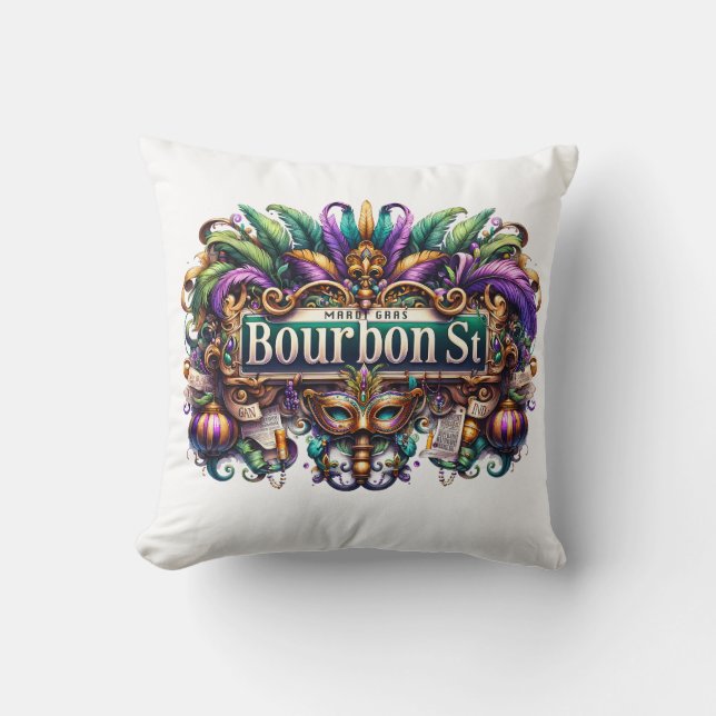 Cojín Decorativo Mardi Gras Throw Pillow (Anverso)