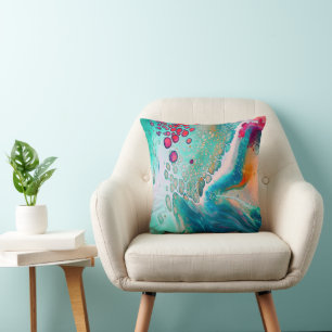 Cojín Decorativo Mareas Eléctricas de Mármol de Color