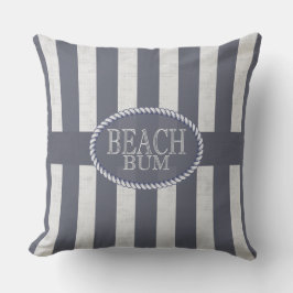 Cojín Decorativo Mares de burbujas de playa el día Náutico blanco y