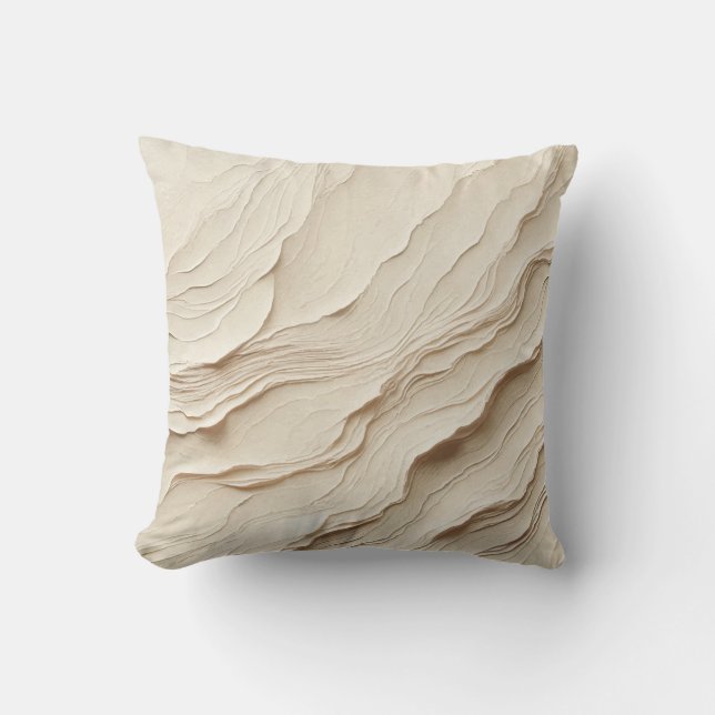 Cojín Decorativo Marfil Crema bohemio texturizado (Anverso)