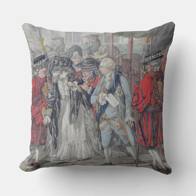 Cojín Decorativo Margaret Nicholson que intenta asesinar su M (Anverso)