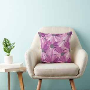 Cojín Decorativo Margarita Africana Flor Púrpura