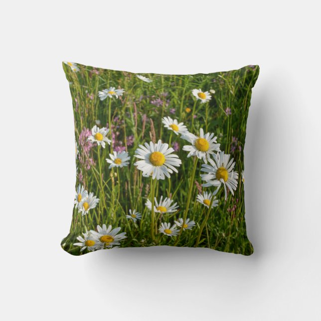Cojín Decorativo Margarita en una pradera (Anverso)
