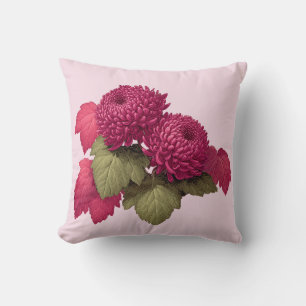Cojín Decorativo Margarita Floral Crisantemo Magenta Vintage