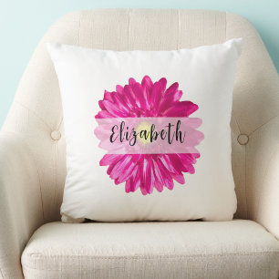 Cojín Decorativo Margarita Rosa Caliente Personalizada 
