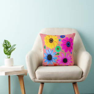 Cojín Decorativo Margaritas Coloridas Simplemente Inspiradas