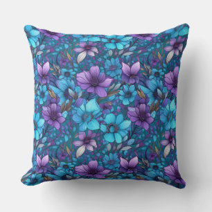 Cojín Decorativo Margaritas Purpura y Azul