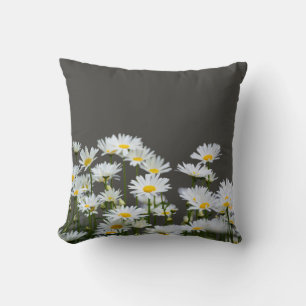 Cojín Decorativo Margaritas sobre Gris