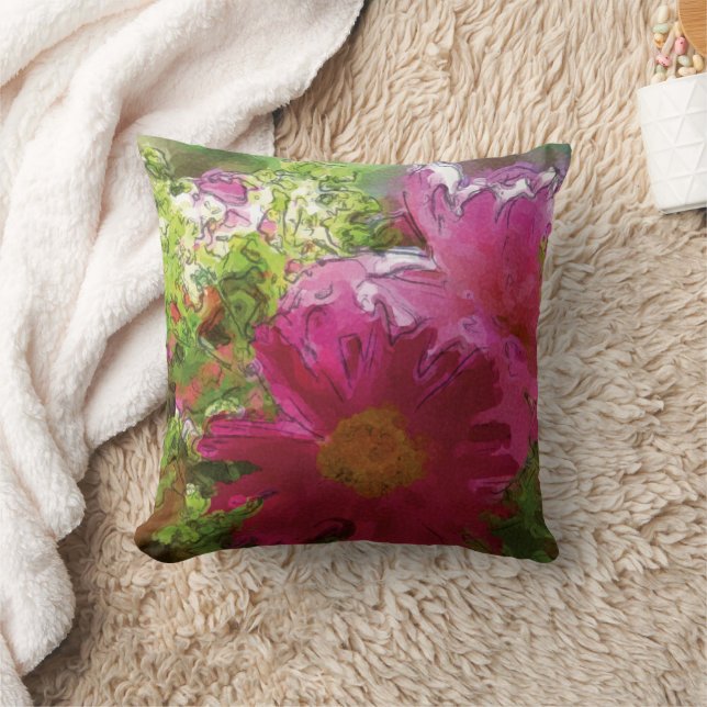 Cojín Decorativo Margerite & Frauenmantel - Aquarell-Design |  (Manta)