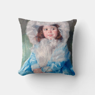 Cojín Decorativo Margot en azul, Mary Cassatt