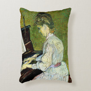 Cojín Decorativo Marguerite Gachet al Piano de Vincent van Gogh