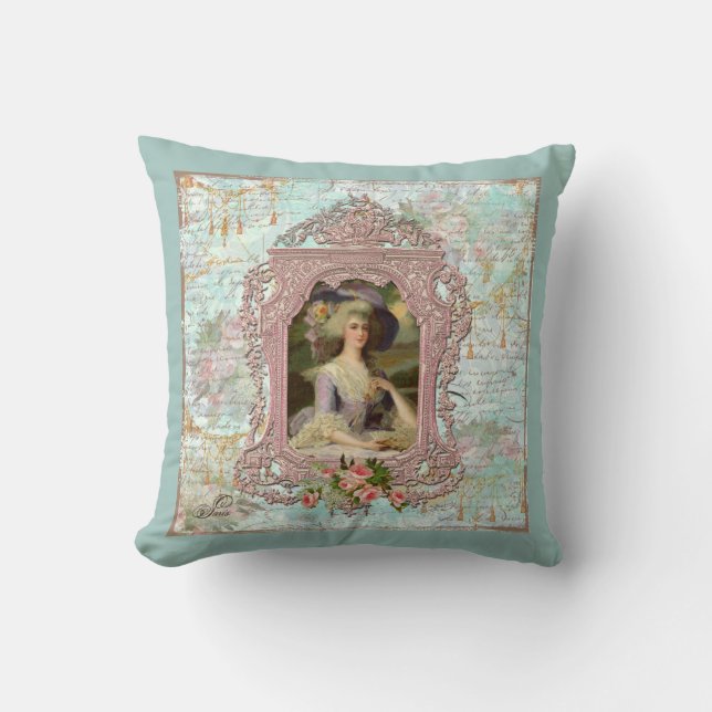 Cojín Decorativo María Antonieta Rosa (Anverso)