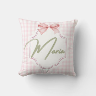 Cojín Decorativo Maria Baby Nursery personalizada Bow&Gingham