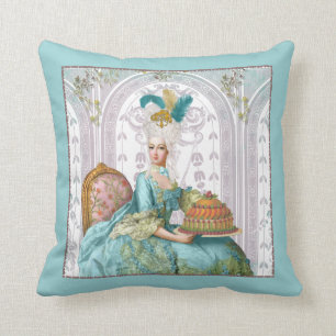 Cojín Decorativo Marie Antoinette en Aqua con pastel