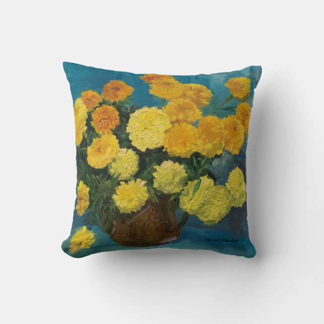 Cojín Decorativo Marigold Bouquet—Doble cara (Anverso)