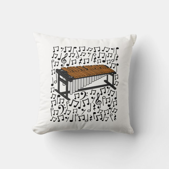 Cojín Decorativo Marimba Musical Notes Percussionist Music Teacher (Anverso)