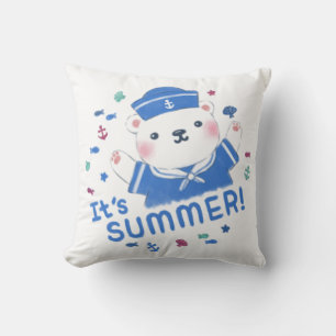 Cojín Decorativo Marinero de oso polar lindo en Ilustracion de vera