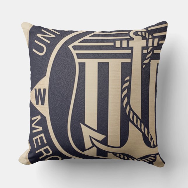 Cojín decorativo marino mercante vintage (Anverso)