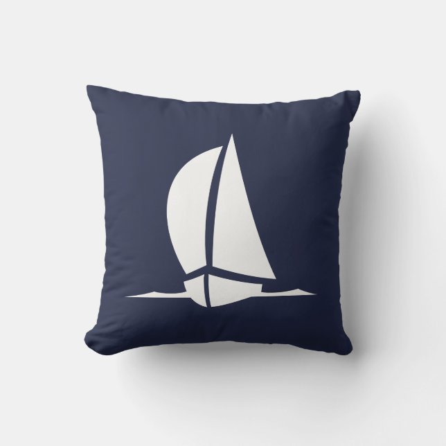 Cojín Decorativo Marioneta Náutica Blanca Navy Costa Azul (Anverso)