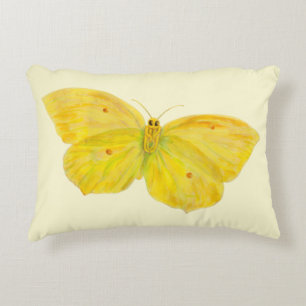 Cojín Decorativo Mariposa amarilla Frecuente Brillo volando