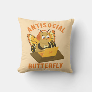Cojín Decorativo Mariposa antisocial estética hervida