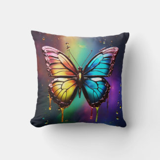 Cojín decorativo mariposa arco iris
