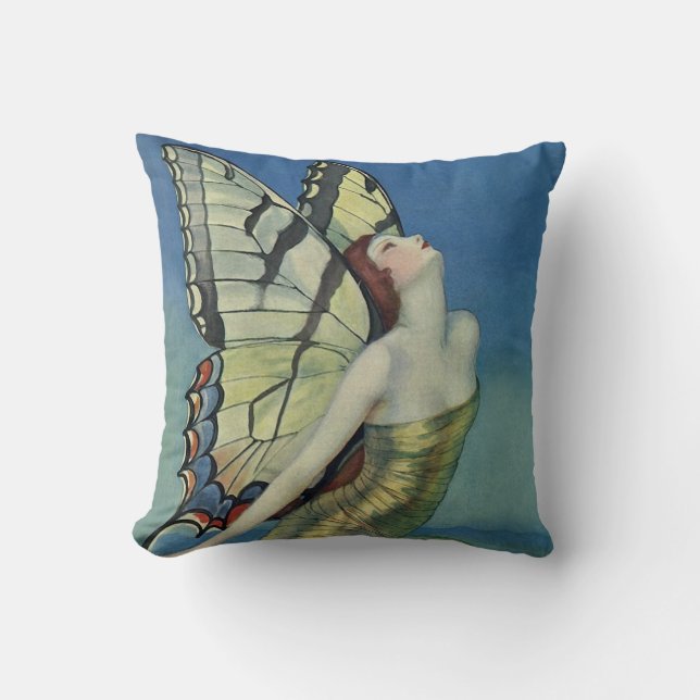 Cojín Decorativo Mariposa Art Déco (Anverso)