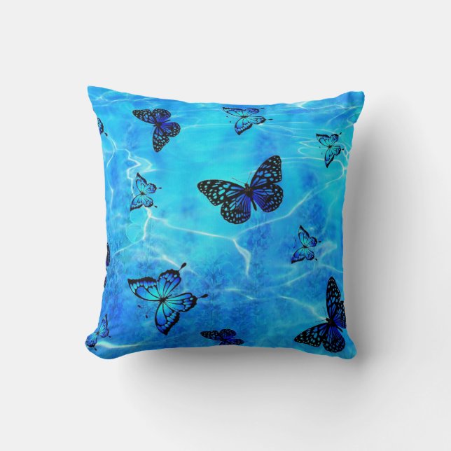 Cojín Decorativo Mariposa azul (Anverso)