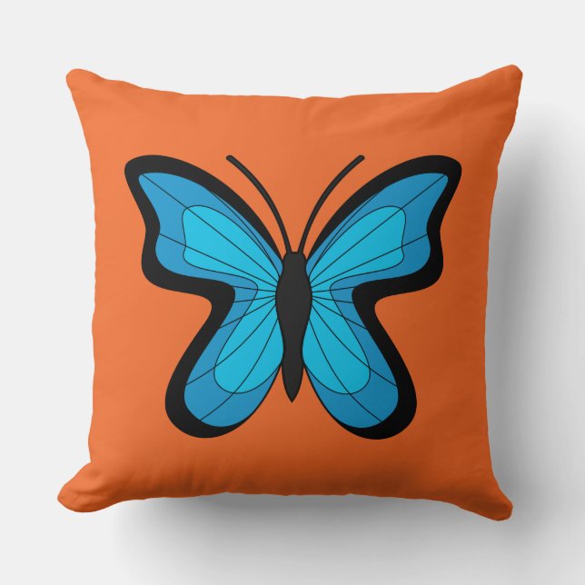 Cojín Decorativo Mariposa azul (Anverso)