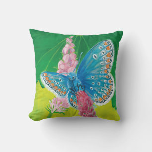 Cojín Decorativo Mariposa azul Chapmans (tersidades Polyommatus)