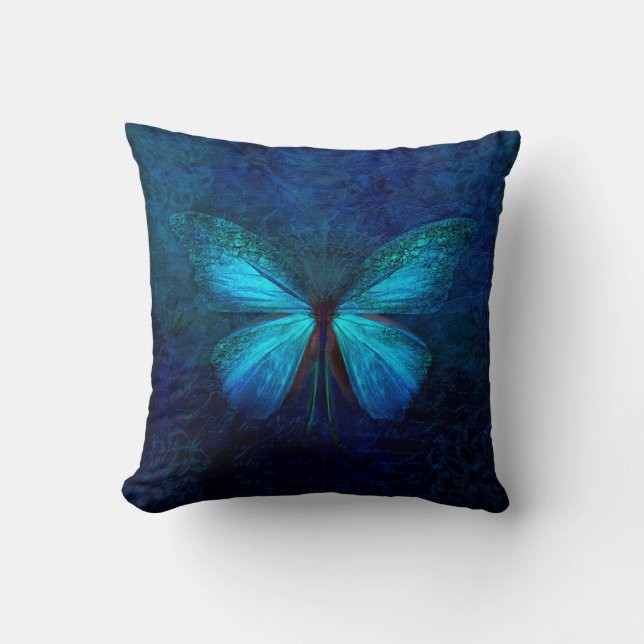 Cojín Decorativo Mariposa azul elegante irlandesa (Anverso)