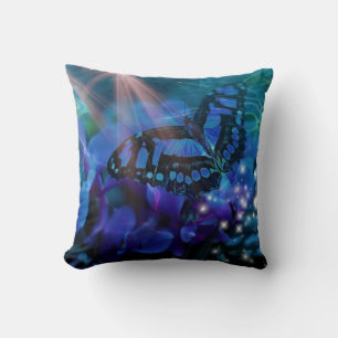 Cojín Decorativo Mariposa Azul Mágica
