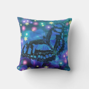 Cojín Decorativo Mariposa azul mágica