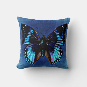Cojín Decorativo Mariposa azul pintada