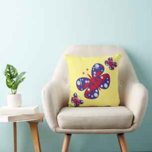 Cojín Decorativo Mariposa azul portadora
