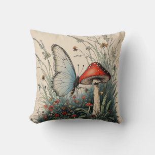 Cojín Decorativo Mariposa Bajo la Flor