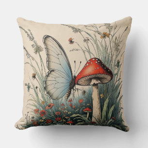 Cojín Decorativo Mariposa Bajo la Flor