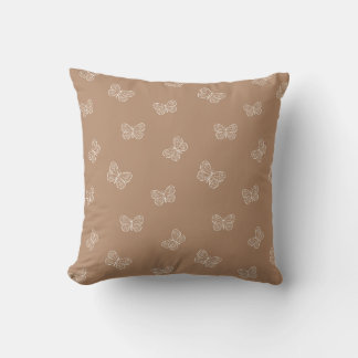 Cojín Decorativo Mariposa Boho Moderna Niña Bebé Neutro Marrón Clar