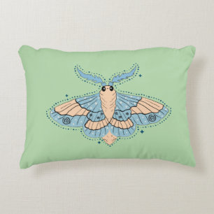 Cojín Decorativo Mariposa Celestial Caprichosa — Azul Suave y Meloc