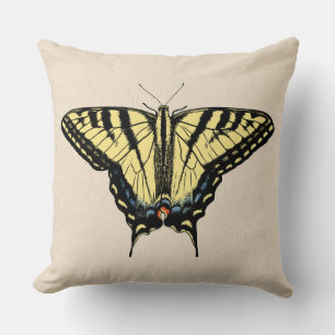 Cojín Decorativo Mariposa Cola de Golondrina Amarilla del Sudoeste