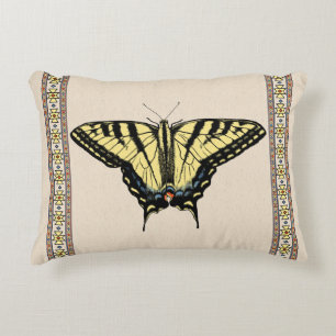 Cojín Decorativo Mariposa Cola de Golondrina Amarilla del Sudoeste