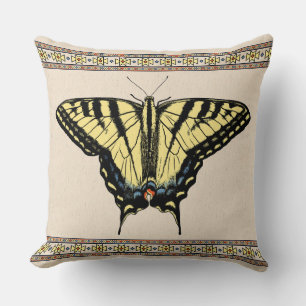 Cojín Decorativo Mariposa Cola de Golondrina Amarilla del Suroeste