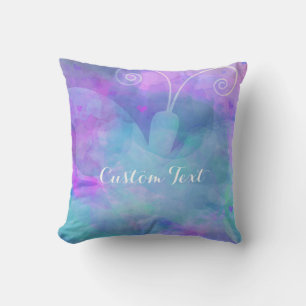Cojín Decorativo Mariposa Colorida de Acuarela Pastel Primavera