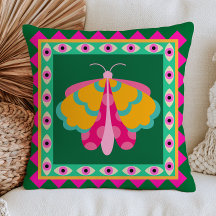 Mariposa Colorida sobre Ojos Malvados Esmeralda Ve
