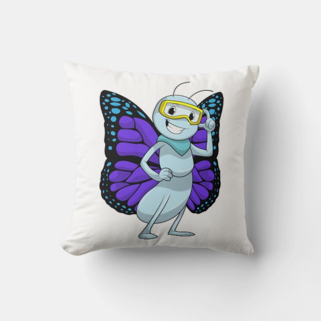 Cojín Decorativo Mariposa con gafas (Anverso)