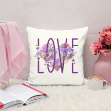 Mariposa Corazón Floral Amor Texto Cute Morado Boh