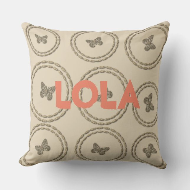 Cojín Decorativo Mariposa Cuta (Anverso)