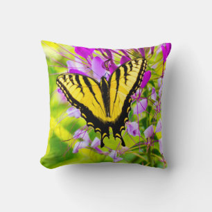 Cojín Decorativo Mariposa de cola cruda amarilla