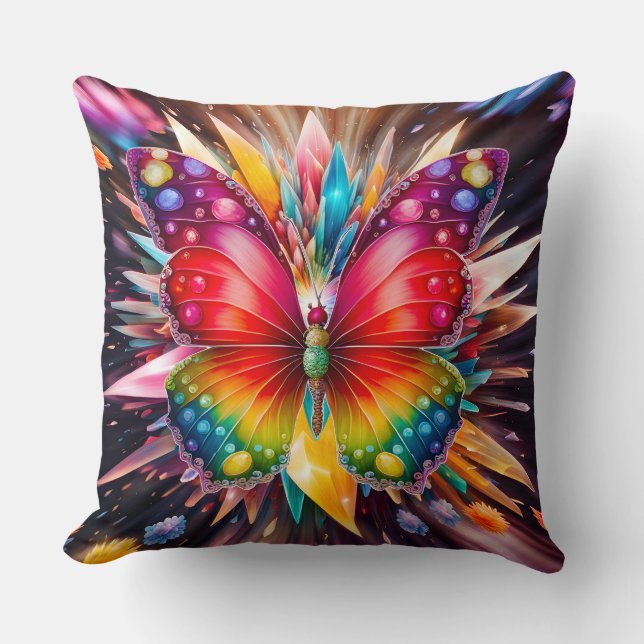 Cojín Decorativo Mariposa de cristal (Anverso)