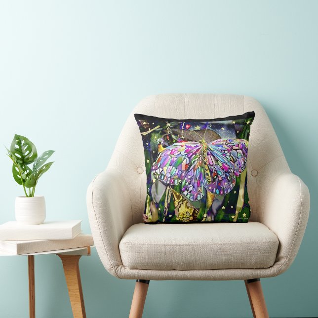 Cojín Decorativo ¡Mariposa de hoja dorada! (Subido por el creador)